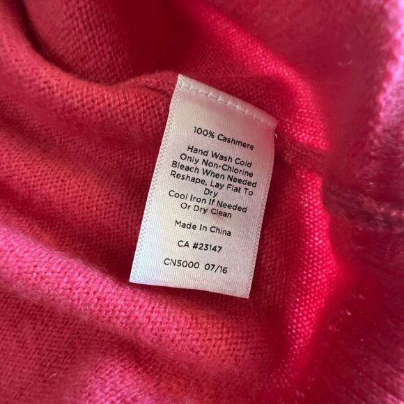 TALBOTS 100% Cashmere Sweater Large Pink Jumper Soft Lightweight Quiet Luxury - Picture 9 of 10
